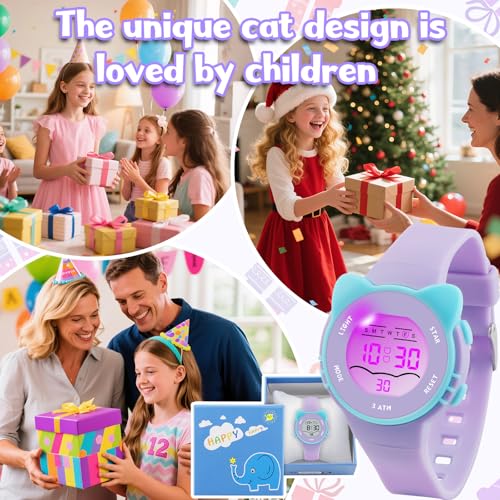 Image of Edillas Kids Watches Digital Girls Boys, 7 Colors Light Wrist Watch for Child Waterproof Sport Outdoor Multifunctional Wristwatches with Stopwatch /Alarm for Ages 4-15