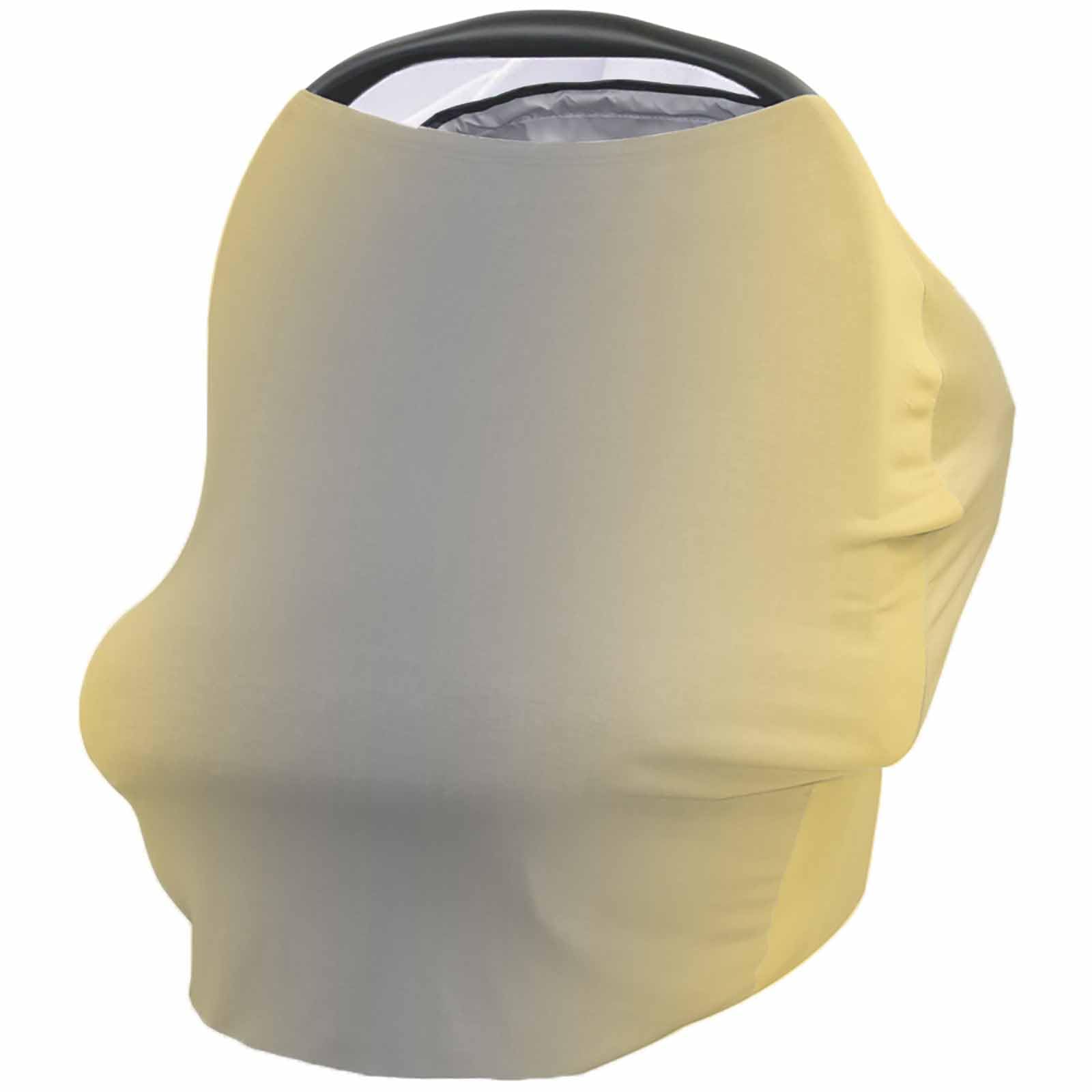 Nursing Cover for Breastfeeding Scarf, Lemon Yellow Grey Gradient Baby Car Covers Super Soft Multi Use for Canopy Shopping Cart Cover Blanket Stroller Cover