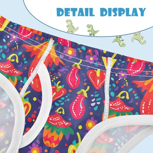 visesunny Boys Potty Training Underwear Abstract Colored Pepper Breathe Cotton Briefs Size 2T-8Y for Toddler4