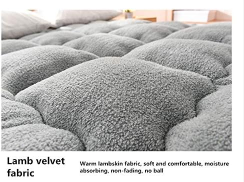 Miniatura 5 de Colchón de felpa de color sólido antideslizante grueso japonés tatami tapete plegable doble futón colchón para recámara, sala de estar, dormitorio,