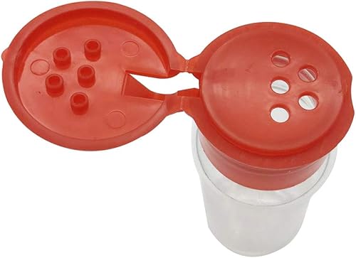 Miniatura 3 de FEOOWV Juego de 25 botellas vacías de plástico para especias para almacenar condimentos de barbacoa, sal, pimienta y más, 2.5 fl oz2.5 oz (rojo)