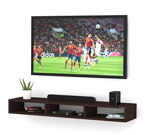 Image of Anikaa Zion Engineered Wood Wall Mount TV Unit /TV Stand /Wall Set Top Box Stand /TV Cabinet /TV Entertainment Unit (Wenge)(D.I.Y)