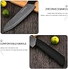Wolf War Coltello in ceramica, set di coltelli in ceramica con custodia, set di coltelli da cucina con 4 coltelli e 1 pelapatate, set di coltelli da cucina per carne, frutta, verdura, colore nero