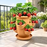 Strawberry Planter Pot Tower, Multi-Pocket Ceramic Herb Pot