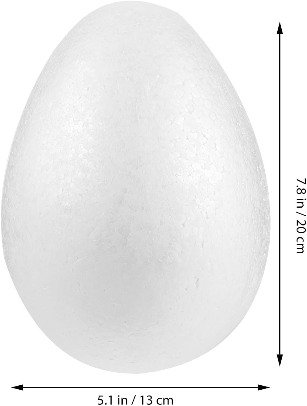 Ipetboom 2pcs White Foam Eggs for Crafts - 7.87in Easter Painting Decorations Solid Foam Eggs Shapes for Kids Festival Projects
