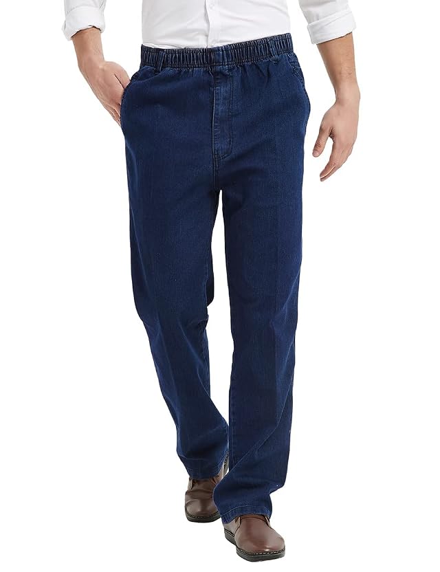 IDEALSANXUN Mens Elastic Waist Jeans
