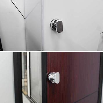 2 Piece Suction Cup Door Handle with Strong Suction Glass Door Handles | Suction Cup Knobs Window Handles Drawer Glass Door Drawer Cabinet Wardrobe Refrigerator Door Balcony Doors - Silver