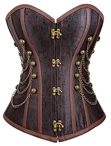 r-dessous Vintage Corsage schwarze Korsett Shirt Bustier Korsage Top Steampunk Corsagentop Gothic Rockabilly Groesse: 6XL