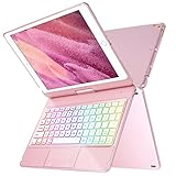 Touchpad Keyboard Case for iPad 2021 9th Gen 10.2 inch, 10 Color Backlit-7 Modes-360° Rotatable...