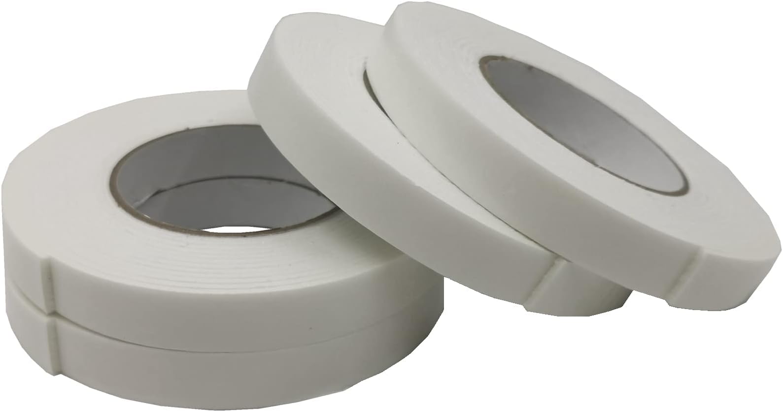 Tuklye 4 Rolls Permanent Super Strong Adhesion Double Sided Tape Total 20 Meters Long, Adhesive Foam Heavy Duty Mounting Waterproof Tape，Can Be Cut Any Length, White