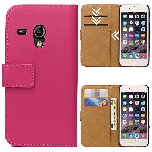 Roar Handytasche für Samsung Galaxy S3 Mini, Flipcase Tasche Schutzhülle Handyhülle für Samsung Galaxy S3 Mini Bookcase Wallet mit Magnet, Pink