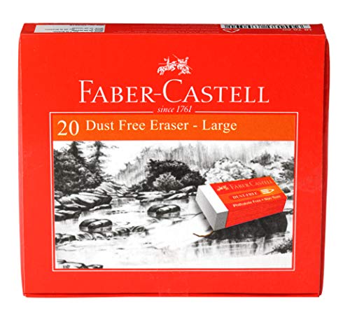 Image of Faber-Castell 48 Triangular Colour Pencils & Poster Color Plastic Box - Pack of 15 & Dust-Free Erasers - Large, Pack of 20
