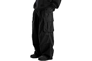 Men's Black Cargo Pants - Baggy & Versatile