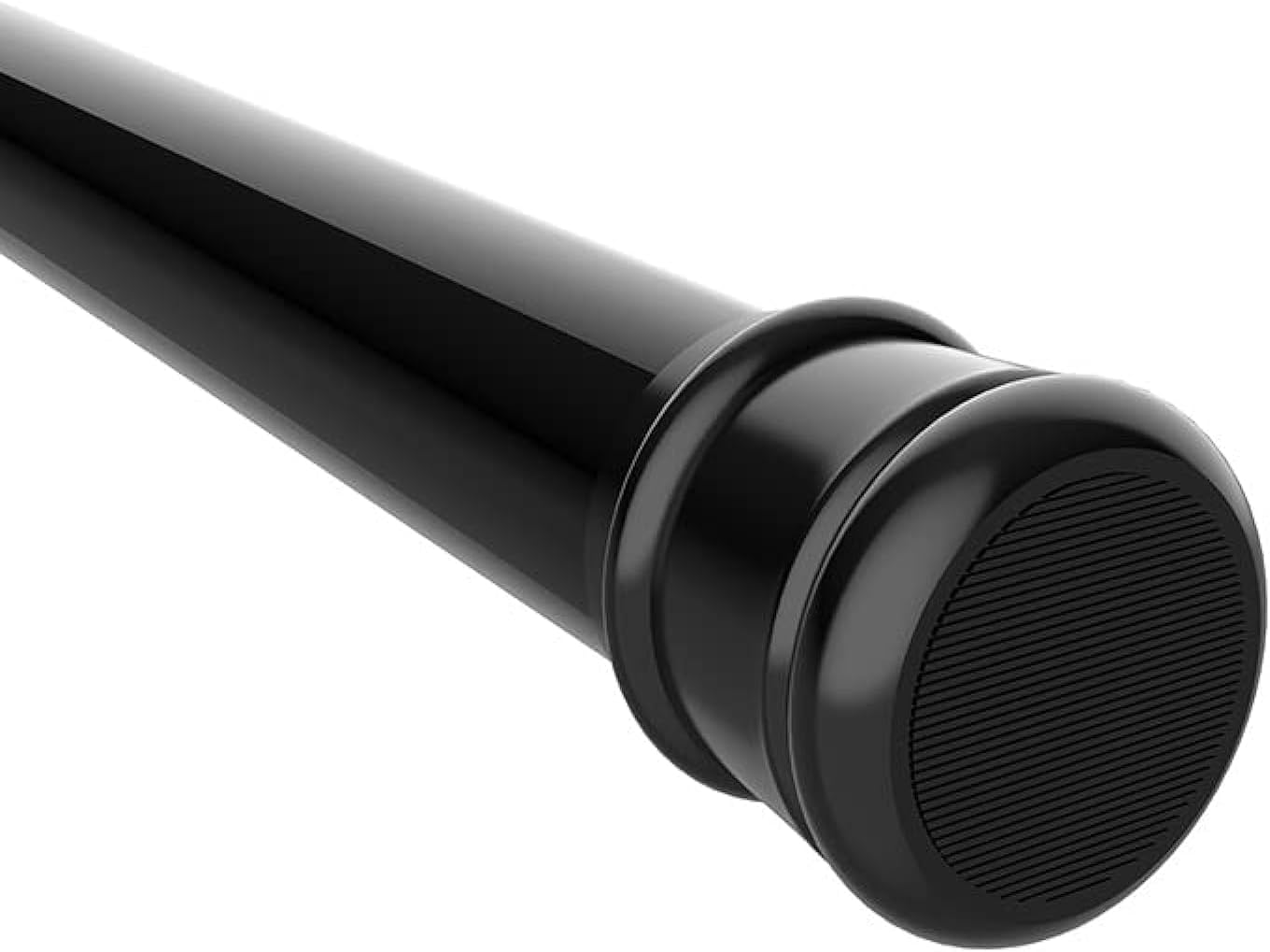 AMERTEER Shower Curtain Rod - Adjustable Tension Shower Doorway Curtain Rod, Adjustable Tension Spring Curtain Rod Detachable Hanging Rod for Wall (Black 43-78 Inches)