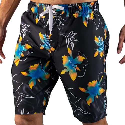 Image of Kanu Surf Men's Big Viper Extended Size Stripe Swim Trunk