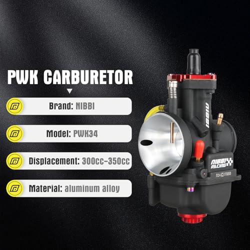 Image of NIBBI PWK 34mm Carburetor with Three Main Jets and One Pilot Jet of Performance Racing Carburetor for Replace Keihin or mikuni Carburetors