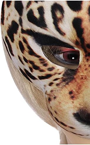 Miniatura 4 de 1 máscara de media cara de Halloween, máscaras de leopardo para Halloween, carnaval, fiesta, disfraces, accesorios de disfraces