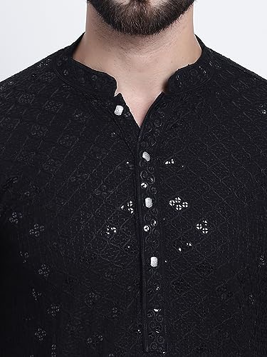Image of SOJANYA (Since 1958 Men's Pure Cotton Sequence Kurta & Pyjama Set