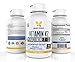 Organic Essences Vitamin K2 MK7 supplement with D3 - 90 V.Caps - Natural MenaQ7 - Supports Healthy Bones, Healthy Heart, Superior Calcium Absorption 100% Natural. 100mcg Vit K2 + 1000IU D3