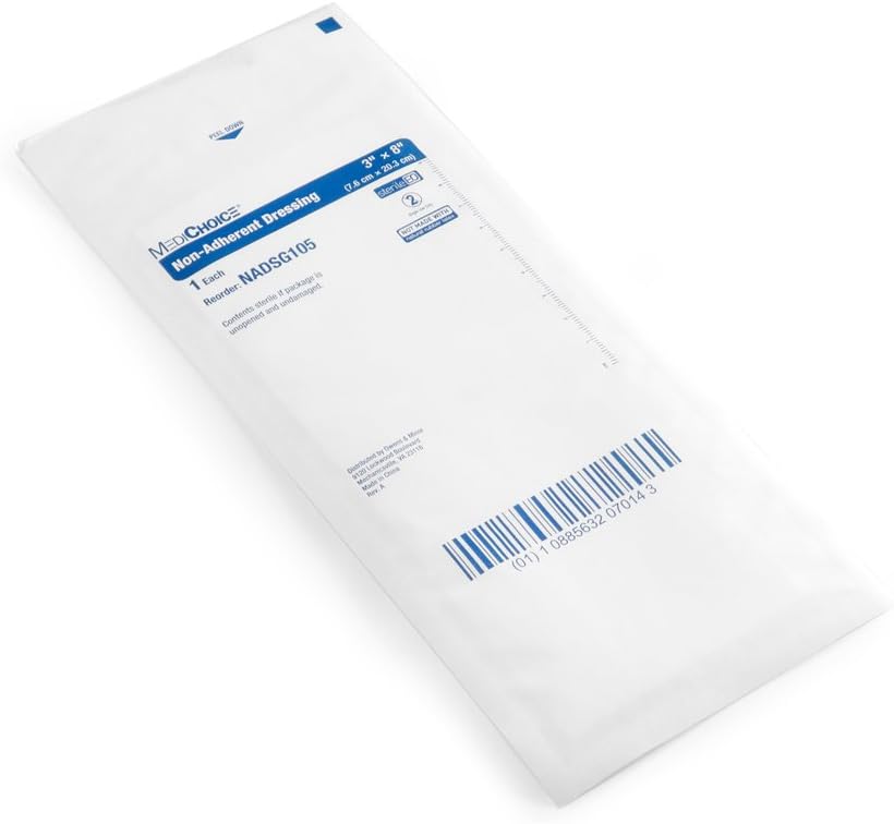 MediChoice Non-Adherent Dressing, Sterile 3x8 Inch, White, 1314NADSG105 (Case of 600)