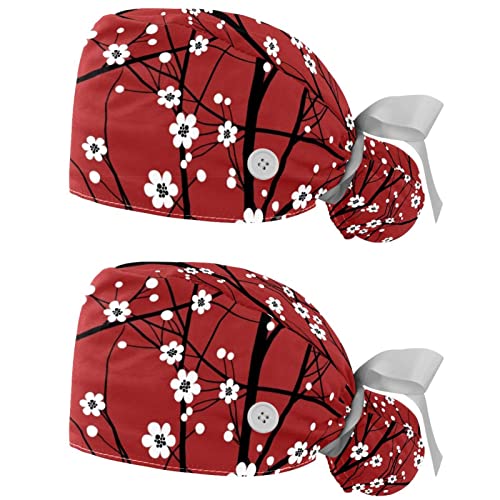 Chapeaux de travail cerisier JDEZ (lot de 2) casquettes bouffantes mixtes