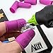 FLEX Thimble Finger Protectors [9-Pack] | Purple | 3X-Thick Tip THIK-FLEX (3) Medium & Standard (3 Small, 3 Large) + Non-stick Silicone Baking Mat (1) | Women's Design