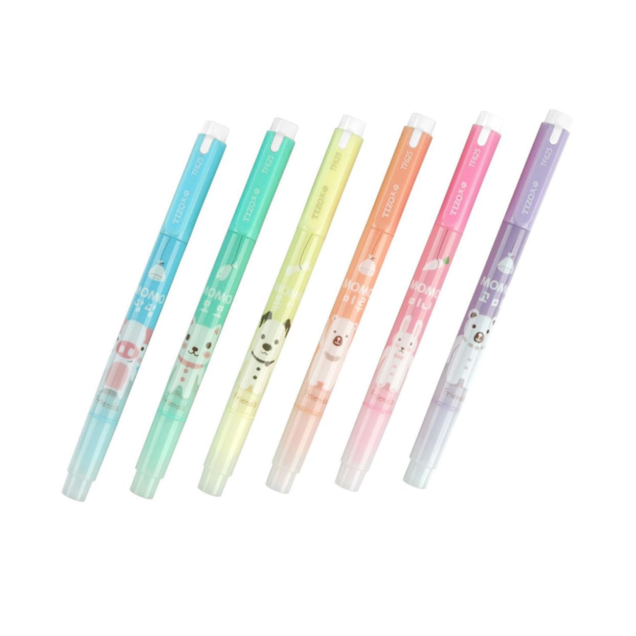 SHINEOFI 3 Juegos De Rotuladores Fluorescentes De Acuarela De Doble Punta Con Dibujos Animados Para Papelería Y Material Escolar (6 Unidades X 3)