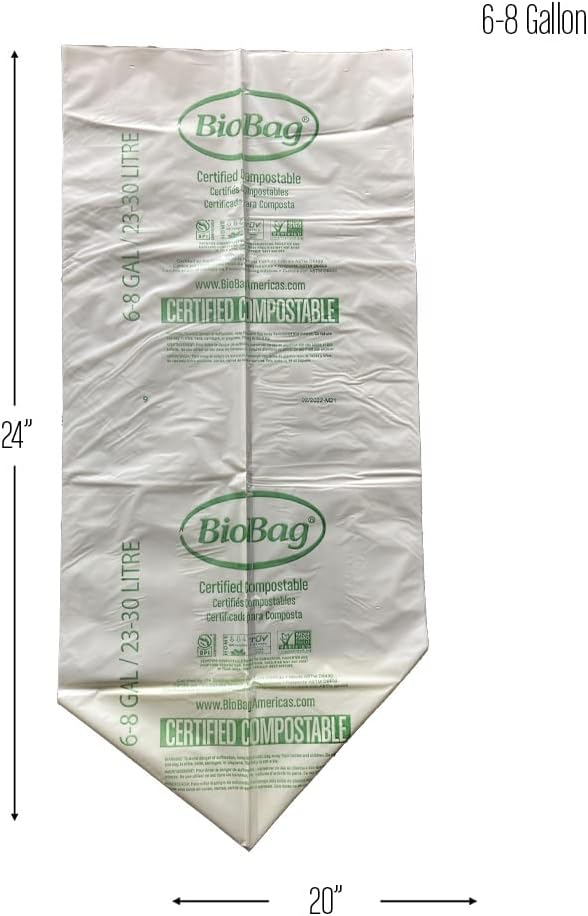 BioBag (USA), The Original Compostable Bag, 2.6 Gallon, 100 Total Count, 100% Certified Compostable Kitchen Food Scrap Bags, Kitchen Compost Bin Compatible : Health & Household