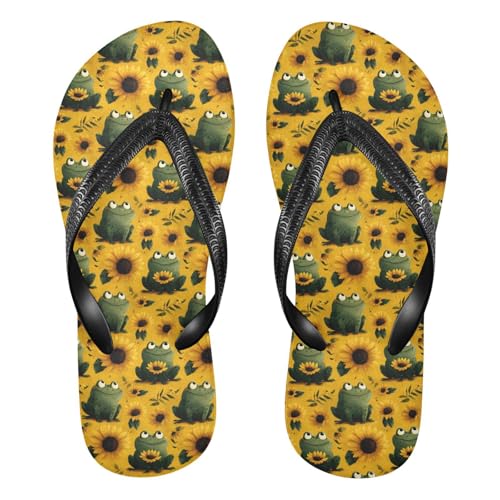 Flip Flop Sandals Cute Frog Print for Women Men Beach Outdoor XS