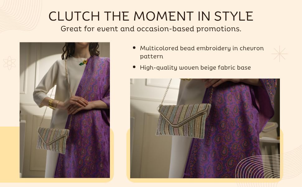 Clutch - Multicolour Glass Beads Clutch | Purses for Women Elegant Evening Bag for Parties, Weddings Clutch Purse | Beaded - Image 7