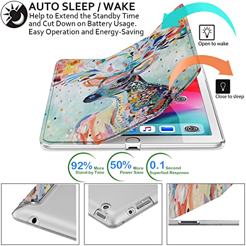 Image of DuraSafe Cases for iPad 9.7 Inch 4 3 2 Generation [iPad 4th 3rd 2nd Old Model ] A1458 A1416 A1395 A1458 A1416 A1395 MC705HN /A MD328HN /A MD333HN /A PrintediPad Cover with Frosted Hard Back - Deer Print