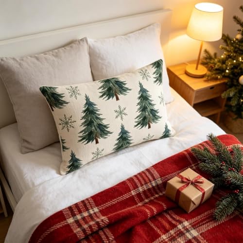 2 Pcs Christmas Pillowcase with Xmas Tree Snowflake Design Home Decor - image 7