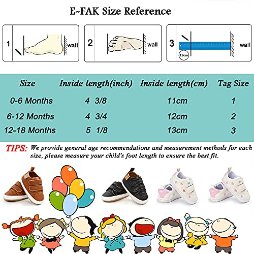 Image of E-FAK Baby Shoes Boys Girls Infant Sneakers Non-Slip Rubber Sole Toddler Crib First Walker Shoes