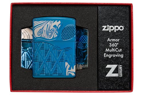 Encendedor Zippo Armor Blue con Calavera miniatura 6