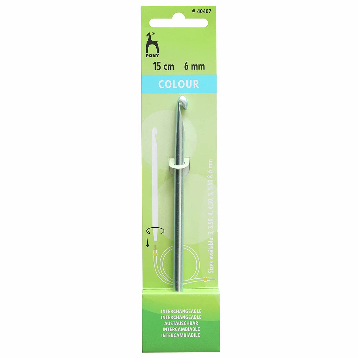 Crochet Hook: Interchangeable: Mid Blue: 15cm x 6.00mm