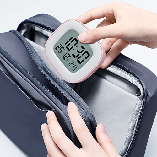 Image of Alarm Clock, Bedside Alarm Clocks Battery Operated - Digital Clock with Temperature Display, Snooze Function and Backlight for Travel, Bedroom