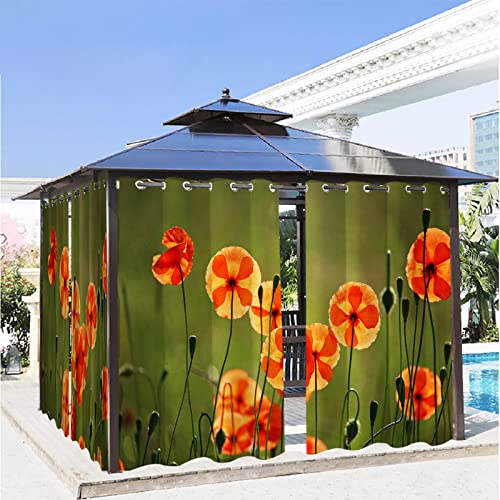 Rideaux d'extérieur pavot vert thermiques oeillets 132x275cm x2 - 2