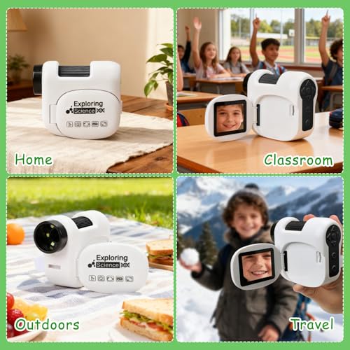 Microscope for Kids with 100-1600X Zoom & LED, 3-in-1 Handheld Digital Kids Microscope with1080P DV Camera, Compatible MAC-OS & Windows - Kids Science Experiment kit for Ages 4-12 (Black) - Image 9