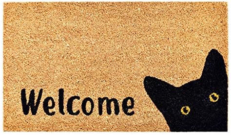 Calloway Mills AZ105001729 Kitty Korner Doormat, 17" x 29", Natural/Black