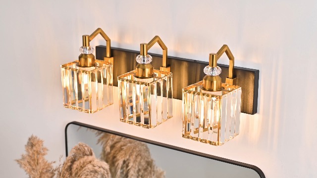 Image of 2 Light Bathroom Vanity Light Modern Black Vanity Light Fixtures Bathroom Light Fixtures Over Mirror Crystal Vanity Lighting Fixtures