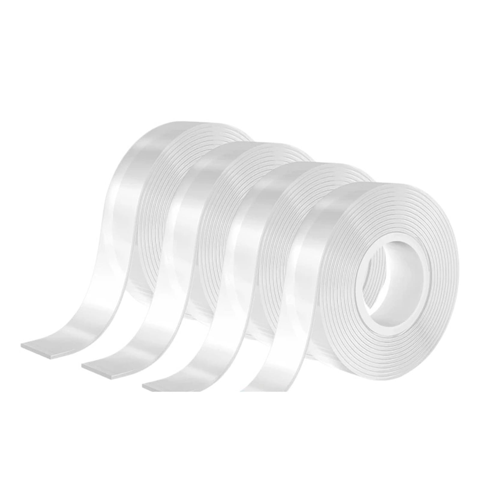LIUCH Nastro biadesivo nano extra forte, nastro adesivo decorativo, ispessito, trasparente, impermeabile, colla, cose utili for la casa(4 Pieces,197IN-5M_0.08IN-2MM_1.18IN-3CM)