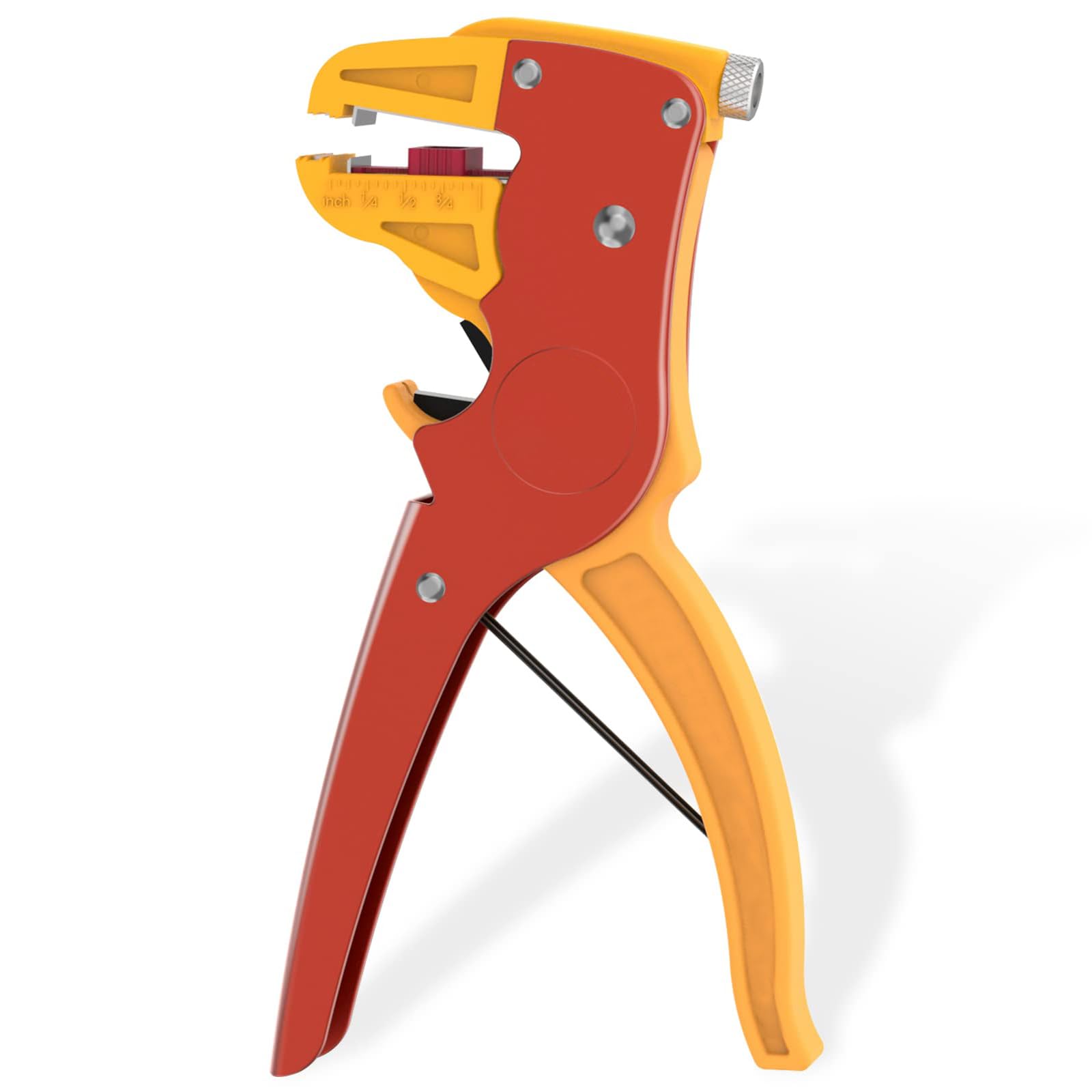 Hawaka Red And Yellow Automatic Quick Strip Wire Stripper And Cutter,2 In 1 Adjustable Wire Stripper Cutter For Electrical Cables,Eagle Nose Pliers Cable Cutters,Electronic Repair Tool