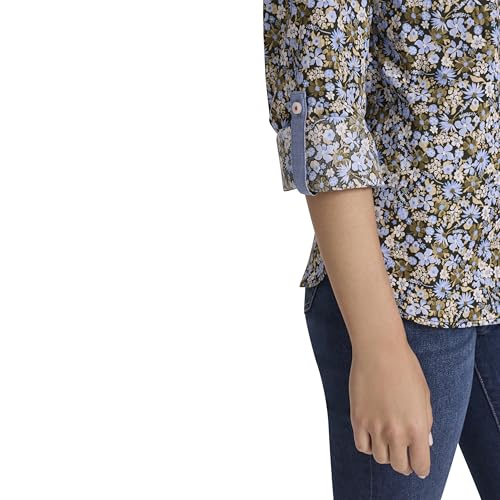 Image of Nautica Women's Button Front Long Sleeve Roll Tab Shirt