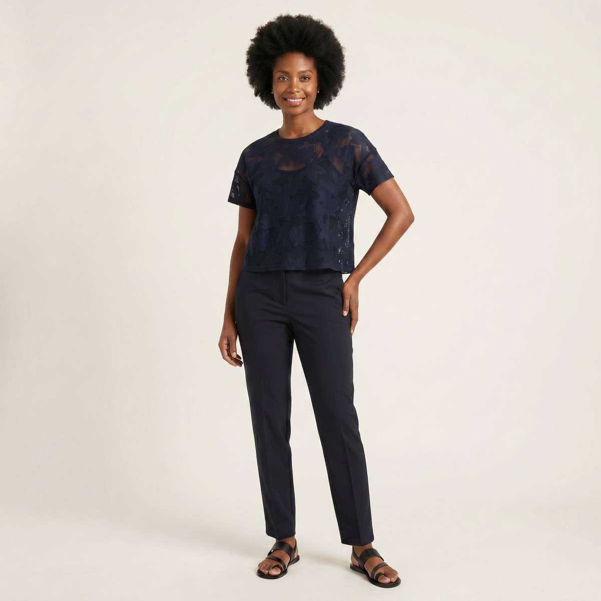 ONLY ONLMIRABELLA S/S O-Neck LACE TOP JR - M