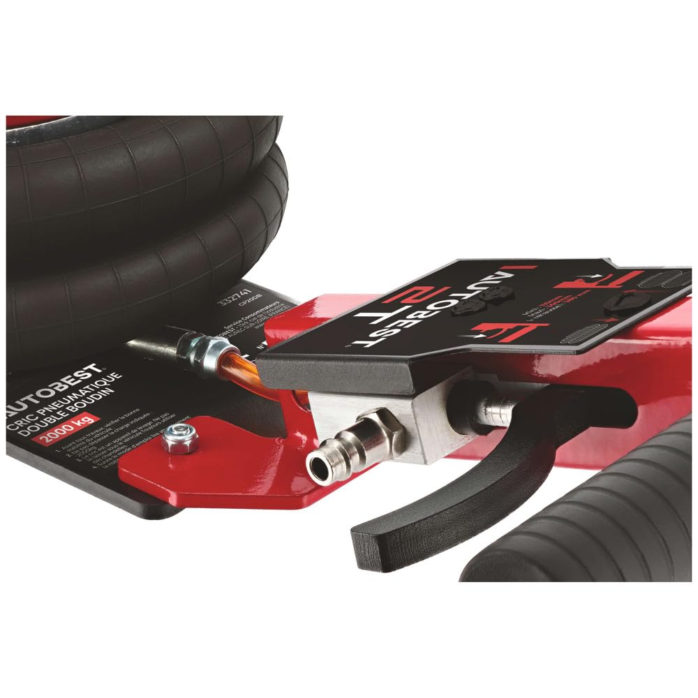 Cric pneumatique 2 tonnes AUTOBEST - Patins antidérapant - Amplitude avec rallonge 200-380 mm