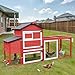 Aivituvin Chicken Coop Expandable Mobile Chicken House for Outdoor with Wheels, Nesting Box, Leakproof Pull-on Tray and UV-Resistant Roof Panel (Red)