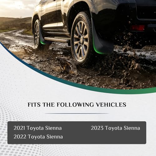 Image of Mud Flaps Compatible with Toyota Sienna 2021 2022 2023, Dedicated Mudguard for Four Seasons Universal Protection, Front and Rear