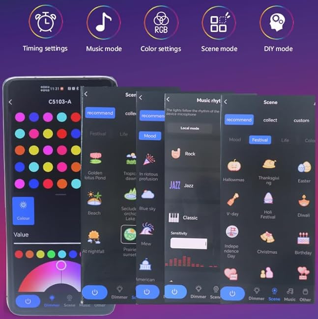 REXTiN Permanent Outdoor Lights 100ft: Smart RGB + IC Eaves Lights IP65 Waterproof for House Party Garden Daily - Compatible with Alexa Google Assistant
