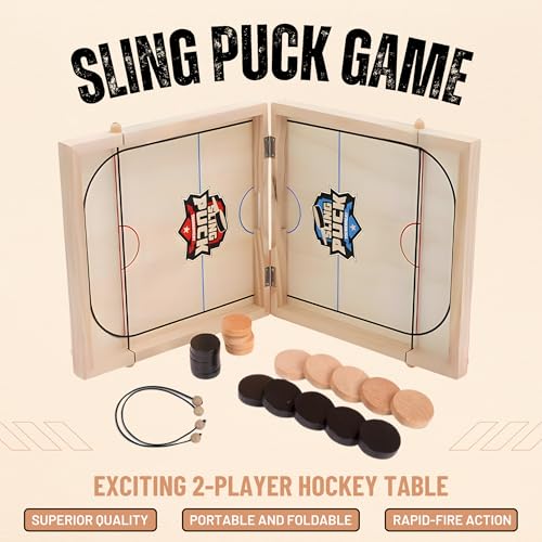 Juego Fast Sling Puck tablero de hockey para 2 jugadores miniatura 6