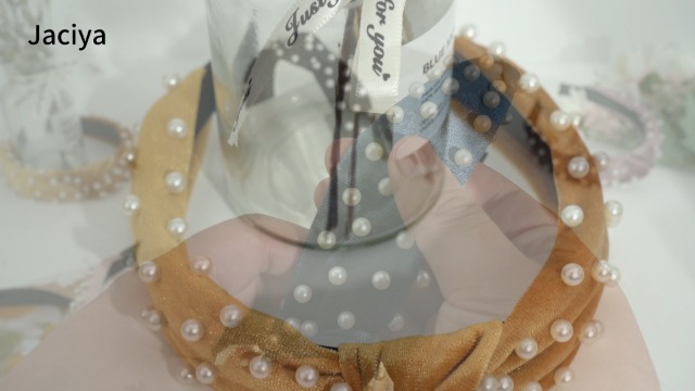 Jaciya Confezione 6 Fasce Turbante In Velluto Con Perle – Elastiche E Regolabili Per Donna - 3